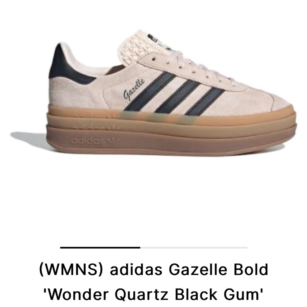 GAZELLE BOLD SHOES Wonder Quartz / Core Black / Core Black Size 6